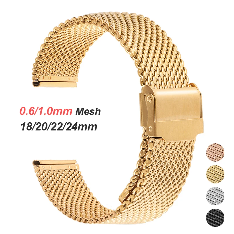 0.6mm 1.0mm Milanese Mesh Stra - Mesh Strap Metal recension och pris
