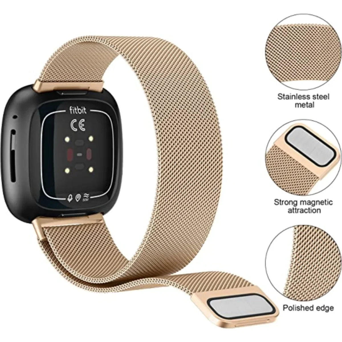 Milanese Strap for Fitbit Vers - Milanese Loop Magnetic recension och pris