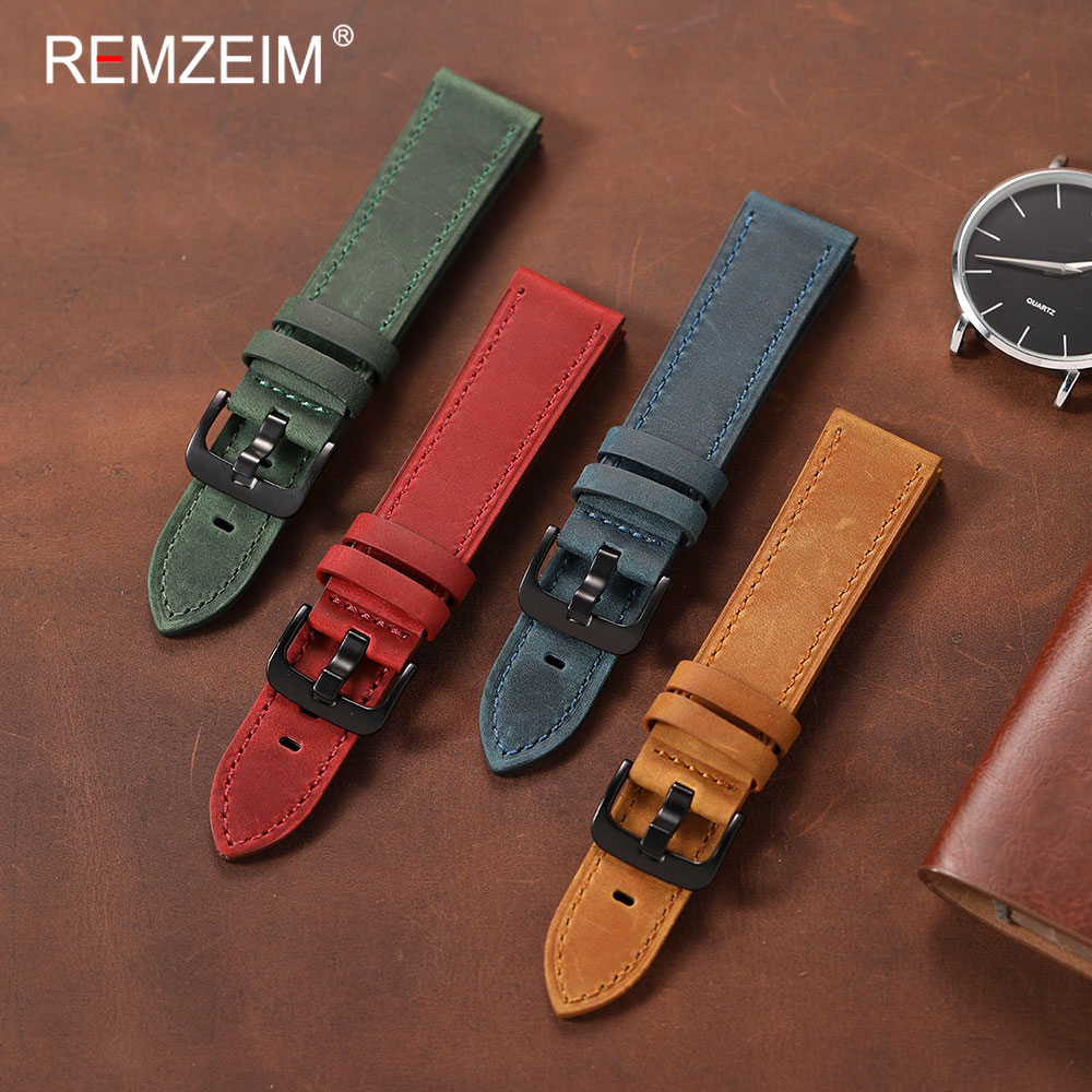 Classic Men's Crazy Horse Leat - Leather Strap Quick Release recension och pris