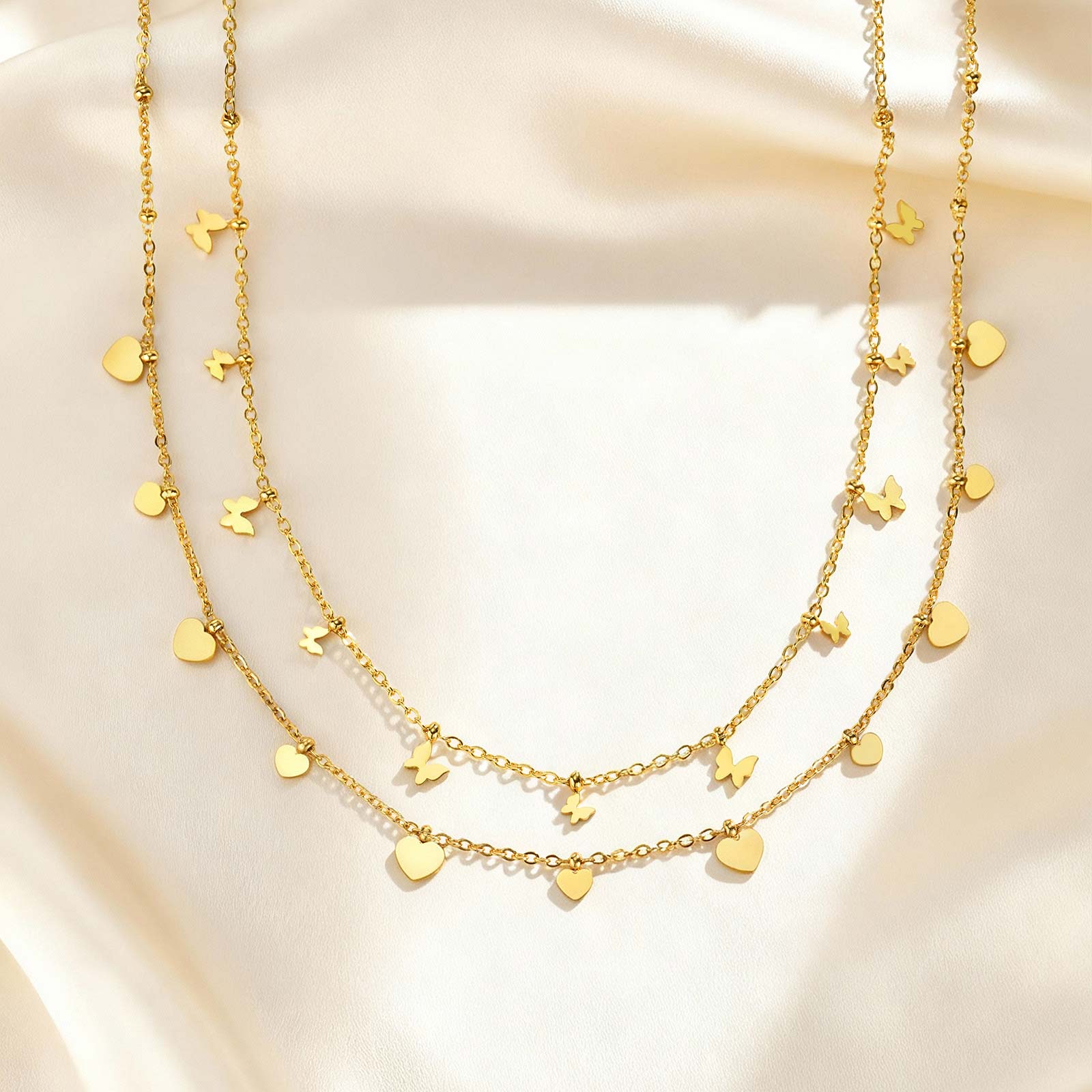 Dainty Heart Butterfly Necklac - Butterfly Clasp Deployant recension och pris