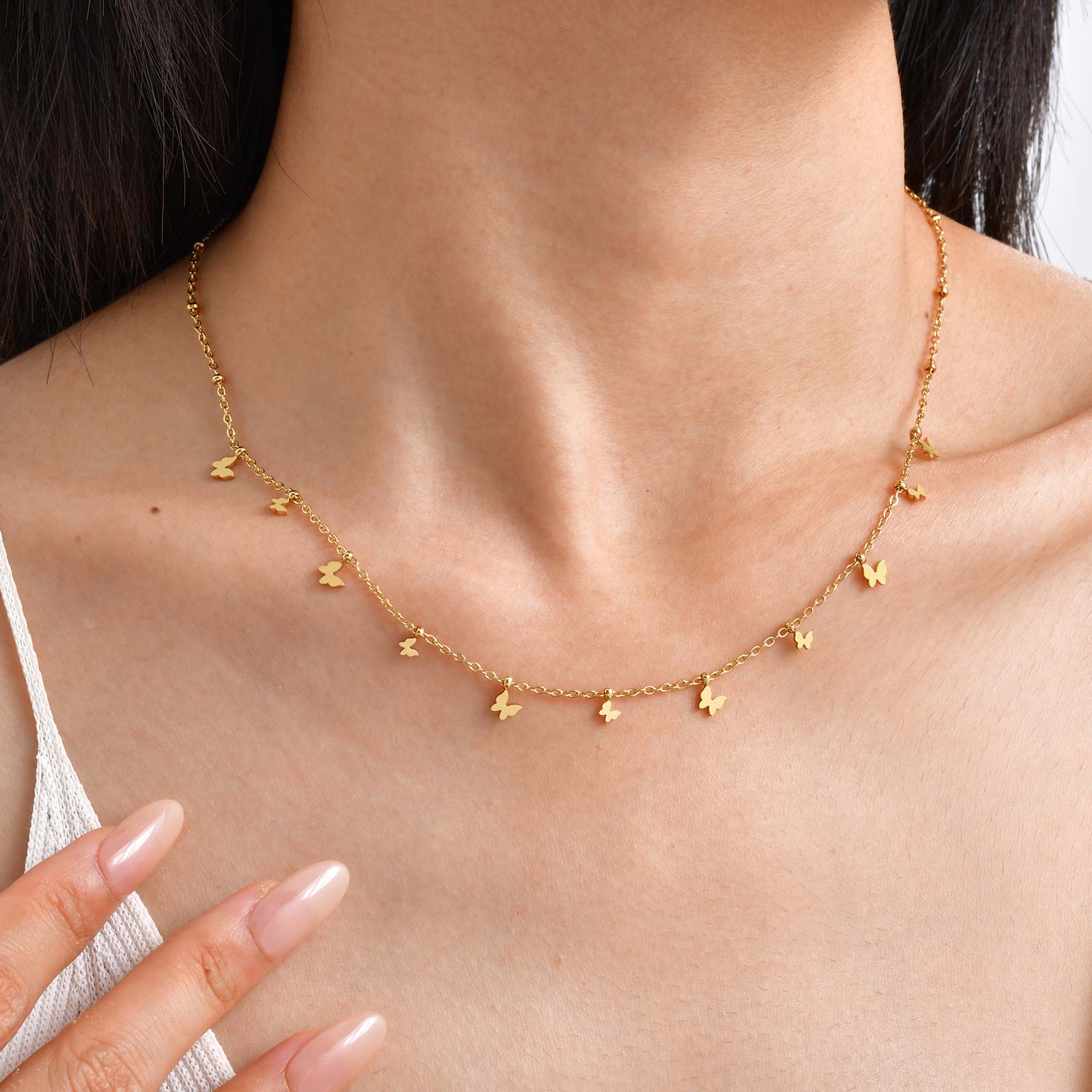 Dainty Heart Butterfly Necklac - Butterfly Clasp Deployant recension och pris