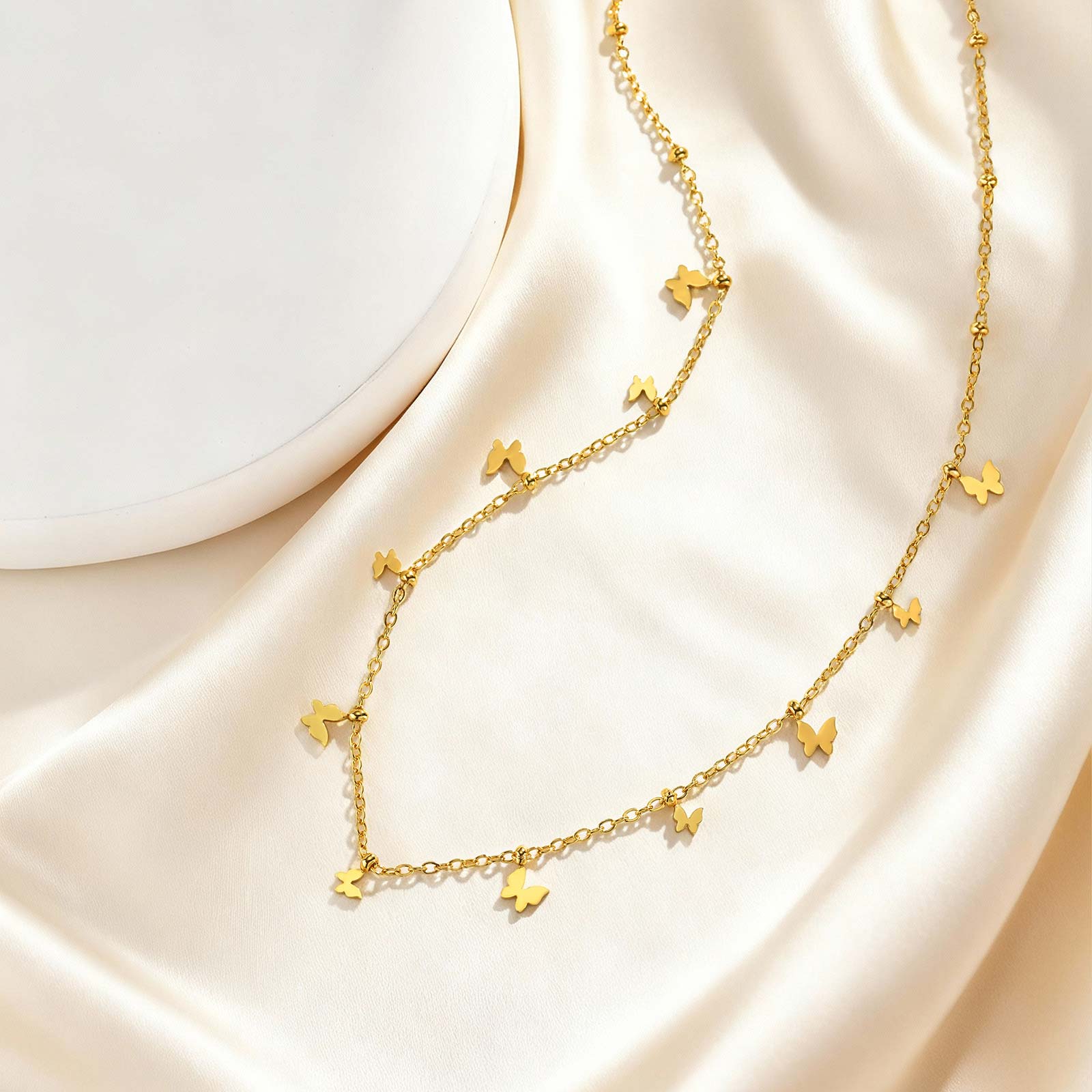 Dainty Heart Butterfly Necklac - Butterfly Clasp Deployant recension och pris