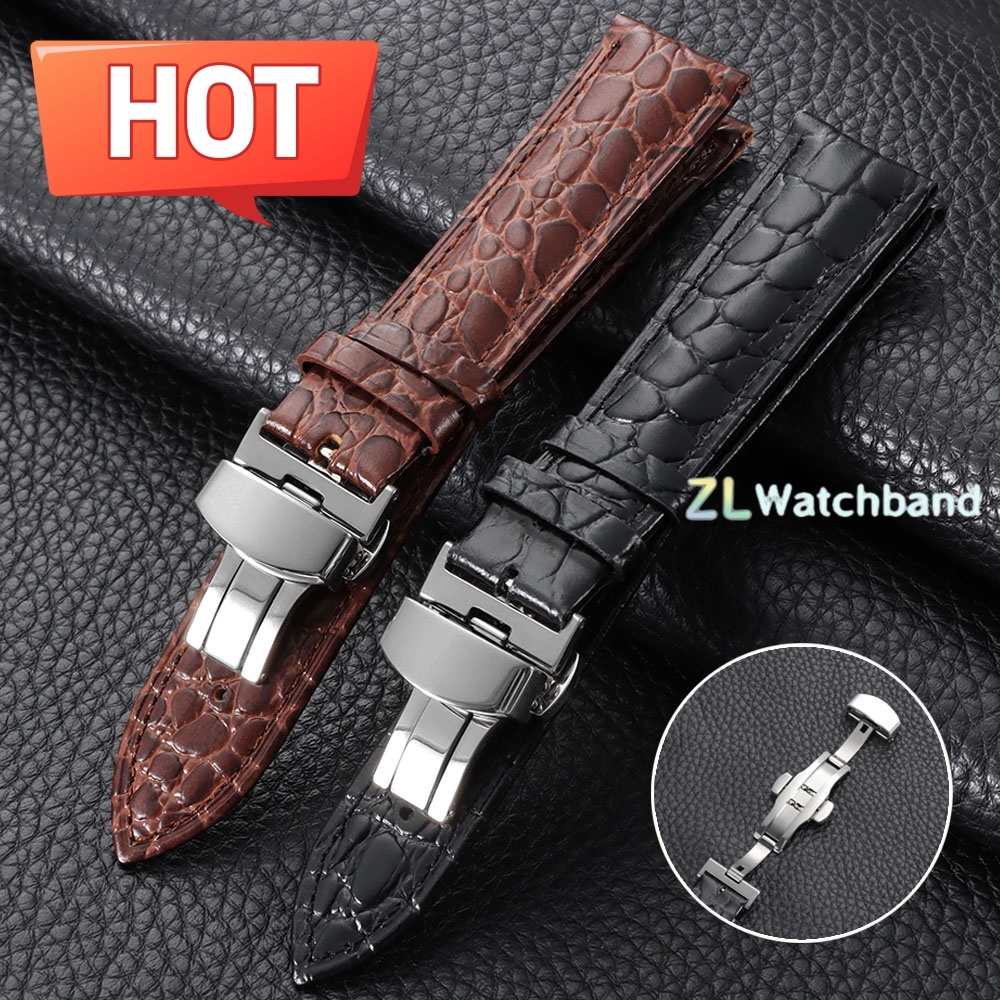 Crocodile Pattern Design Leath - Butterfly Clasp Deployant recension och pris