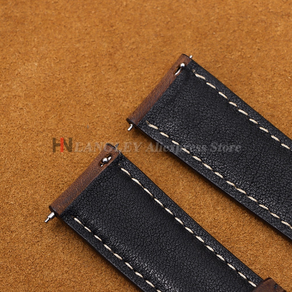 Vintage Watch Strap 14mm 16mm  - Leather Strap Quick Release recension och pris