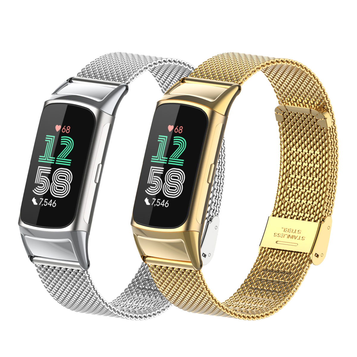 Suitable for Fitbit Charge 5/6 - Mesh Strap Metal recension och pris