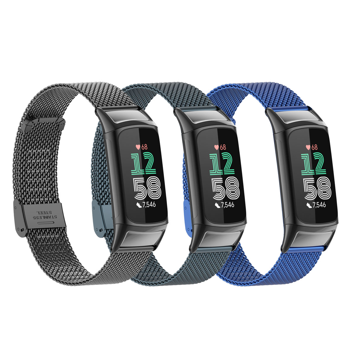 Suitable for Fitbit Charge 5/6 - Mesh Strap Metal recension och pris