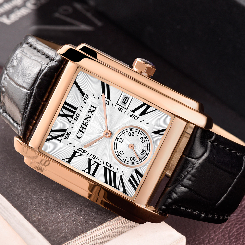 CHENXI 8216 Fashion Classic Sq - Leather Watch Band Men recension och pris