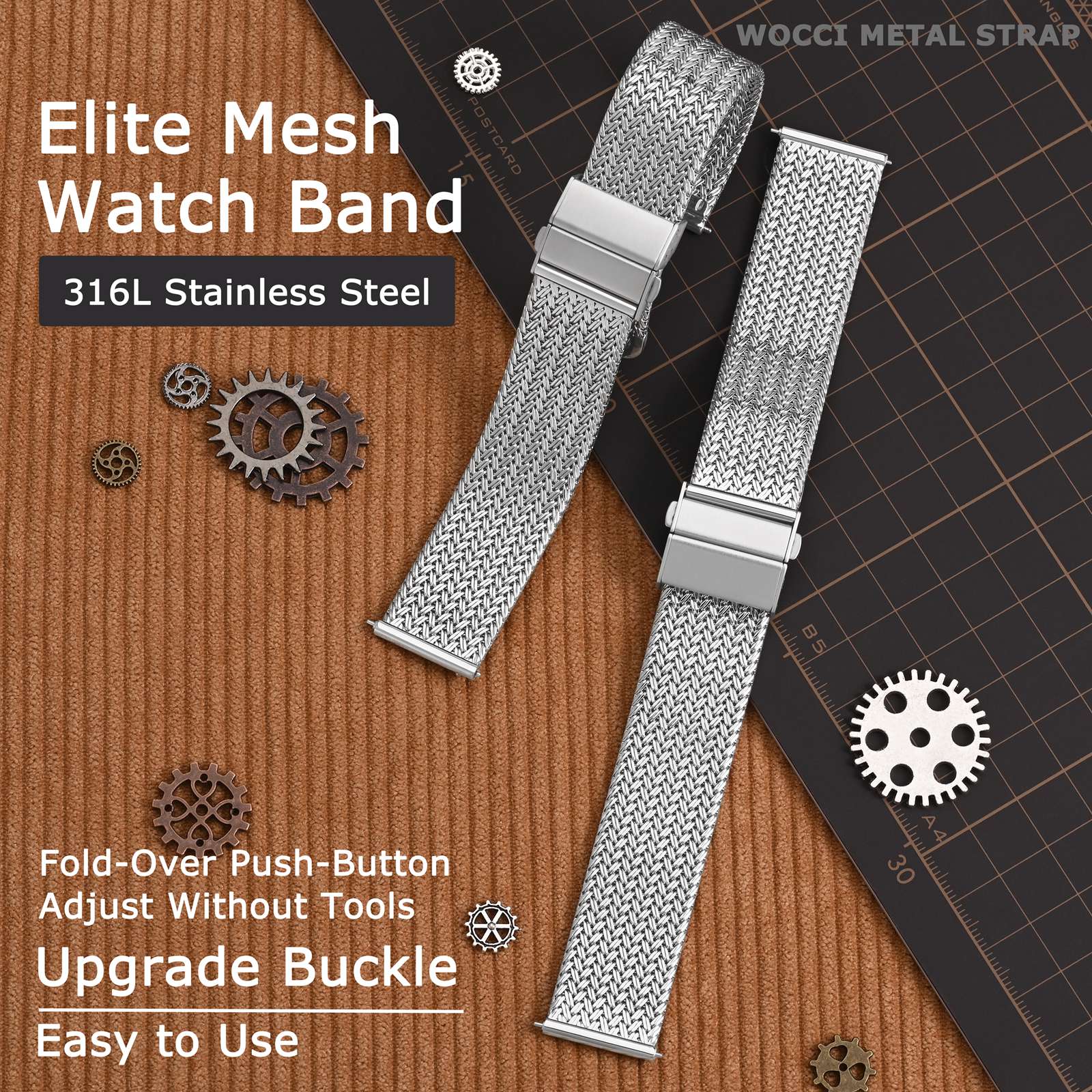 WOCCI Elite Metal Watch Band,  - Mesh Strap Metal recension och pris