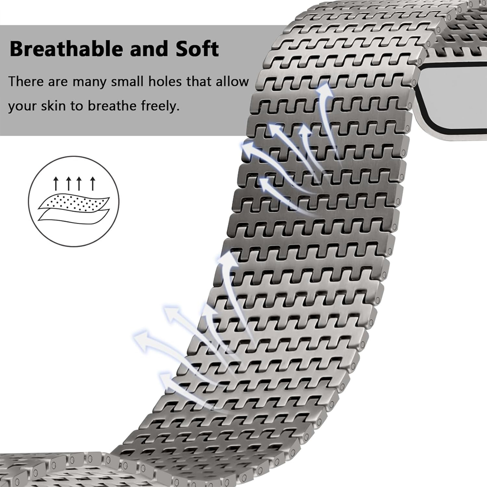 Titanium loop strap for Apple  - Milanese Loop Magnetic recension och pris