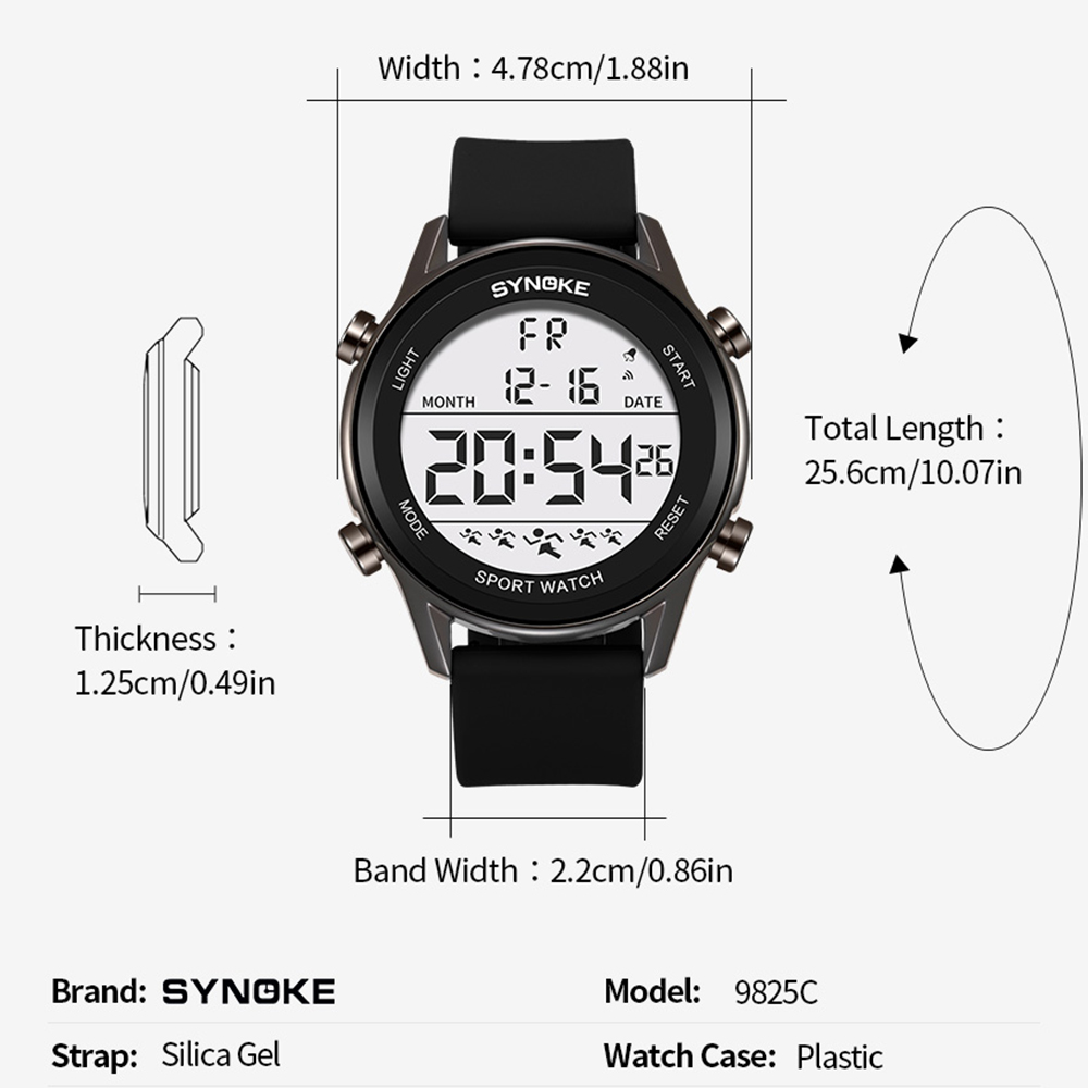 Digital Watches For Men Waterp - Rubber Strap Diver recension och pris
